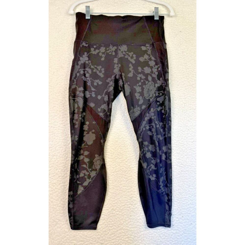 Athleta Leggings Womens Medium Floral Print High Rise Yoga Pants Activewear